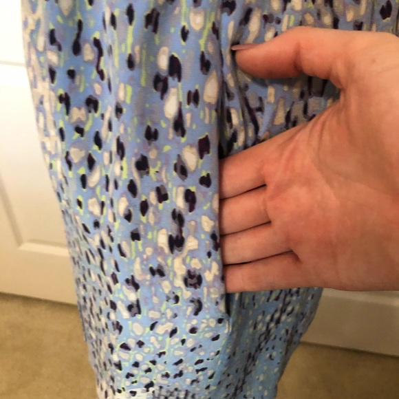 Leifsdottir Blue and Grey ruffle sleeve dress - Picture 4 of 7